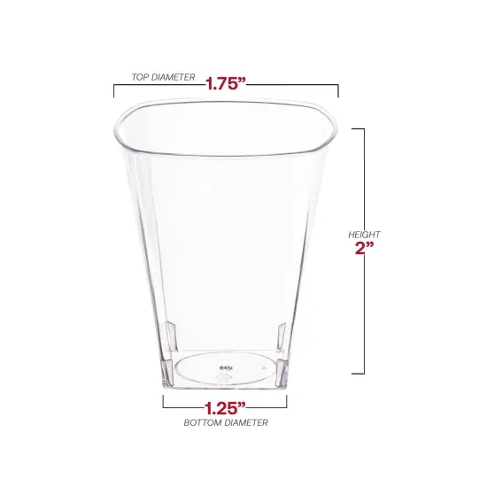 Clear Square Plastic Shot Glasses - 2 oz. (960 Glasses) {3}