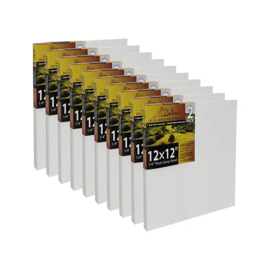 Jerry's Artarama Da Vinci Dual Sided Pro Panel Board - 20-Pack, 12x12" 6mm Deep Panels for Painting - Archival, Acid-Free Art Supplies - Ultra-Smooth & Medium Textured Paint Surfaces {1}