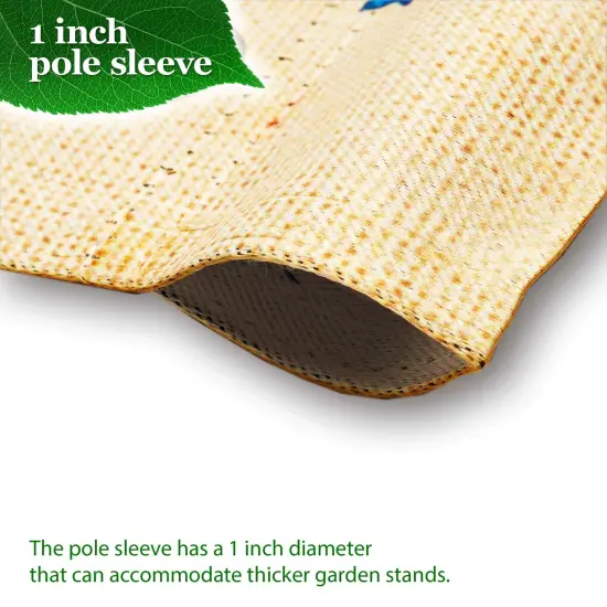 G128 Combo Pack: Garden Flag Stand 36x16IN & Garden Flag Welcome Patriotic Gnome Printed 12x18IN Double Sided {2}