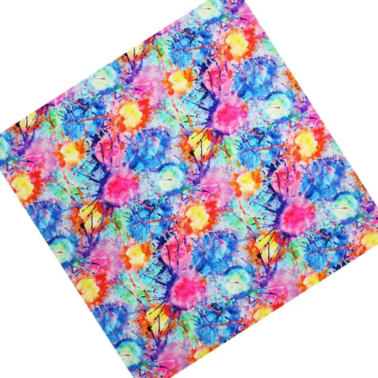 Bright Splatter Paint Printed Spandex {5}