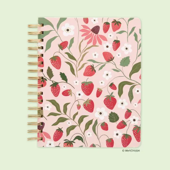 Strawberry Daydreams Spiral Notebook, Hardcover Journal {1}