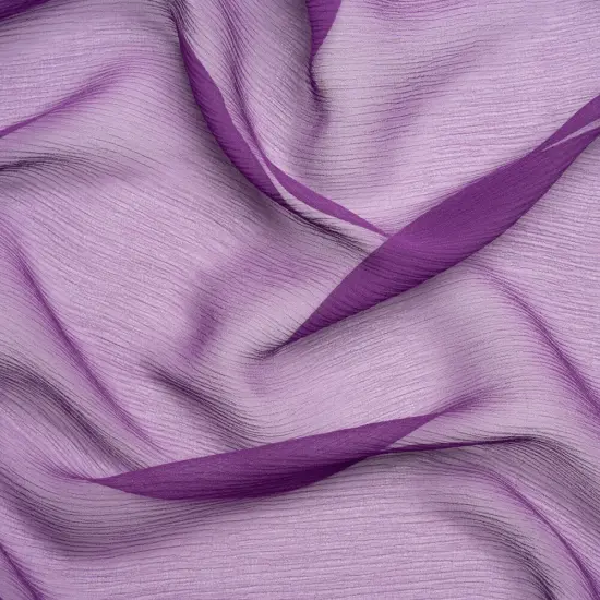 1 Yard Majesty Purple Crinkled Silk Chiffon 43 inch Width {1}