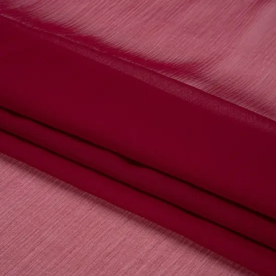 1 Yard Wine Crinkled Silk Chiffon 43" Wide, 100% Silk Premium Sheer Lightweight Fabric {4}