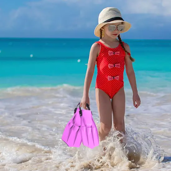 Swim Central Florescent Pink Dolphin Recreational Children's Swim Fins 11.25" - Medium {5}