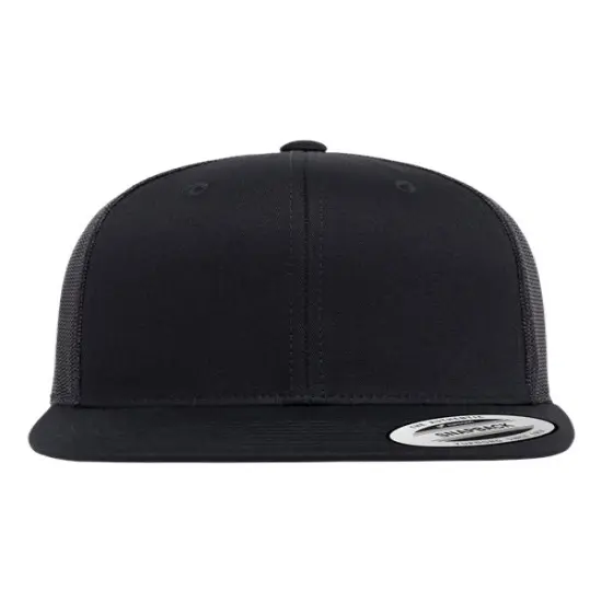YP Classics&reg; Retro High Profile Trucker Cap Black/ White {4}