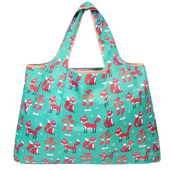 Wrapables Large Foldable Tote Nylon Reusable Grocery Bags, 6 Pack, Wilderness Wonder {3}