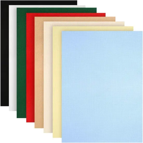 8 Pieces Aida Cloth 8 Color 14 Count Classic Reserve Cross Stitch Fabric, 12 by 18-Inch {1}