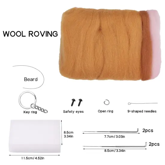 QMNNMA Needle Felting Kit, Animals Needle Felting Set, DIY Wool Felt Materials Set with Felting Tool and Instruction for Needle Felting Craft Project and DIY Handmade {6}