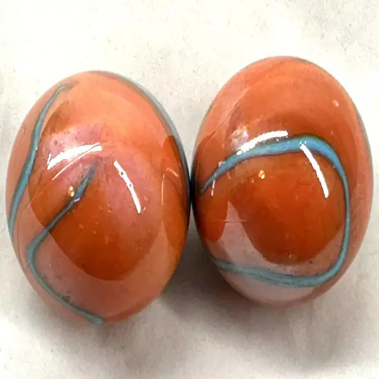 2 Mammoth 1 5/8" Valkyrie (Seahorse) Marbles Glass Massive 42mm Huge {2}