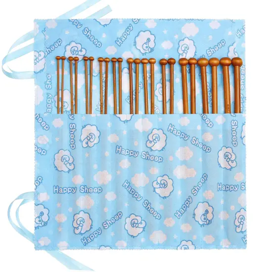 Bamboo Knitting Needles Set Knitting Needle Case Kits for Beginners Wooden Wood {1}