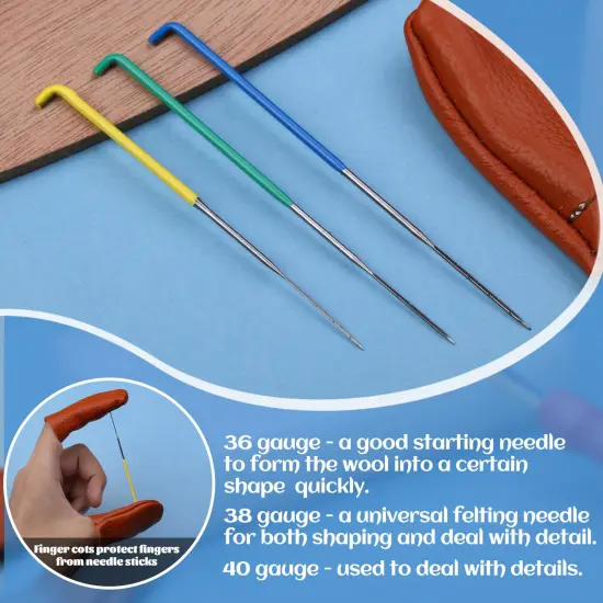 Mayboos 30 Pcs Needle Felting Needles, 3 Colors Wool Felting Supplies Felting Needles Color Coded Wool Felting Needles Tool Kit with Needle Box for Wool Felting 36 Gauge, 38 Gauge, 40gauge {4}