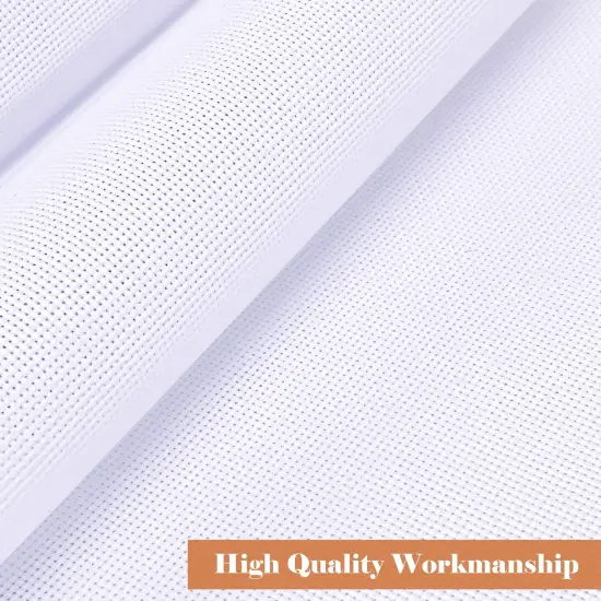 6 Pieces Aida Cloth 14 Count White Cross Stitch Fabric for Craft Embroidery, Handmade Needlework, DIY Handicrafts, 12 by 18-Inch {6}