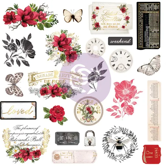 Magnolia Rouge Collection Ephemera - 48 pcs w foil detail {1}