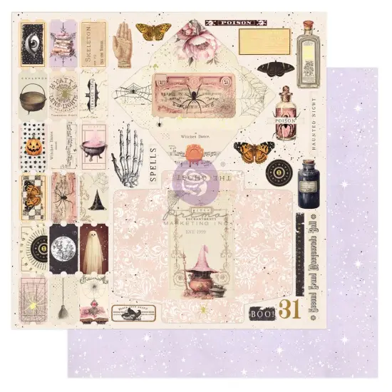Magic Spell Collection 12x12 Sheet - Found Objects - 1 sheet 12"x12" w foil details paper (TOTAL 10 SHEETS) {1}