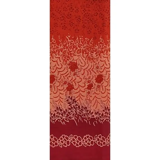 1 Yard Cotton Voile Fabric Double Border Fuchsia Orange Print 44/45" Width Apparel Fabric {3}