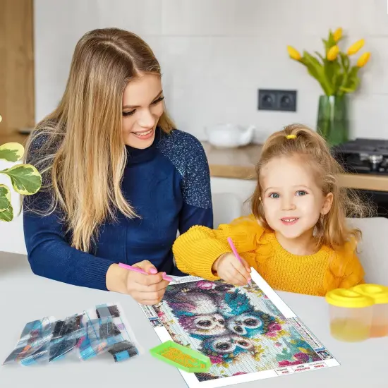 DIY 5D Owls Diamond Art Painting Kit 12x16inch {4}