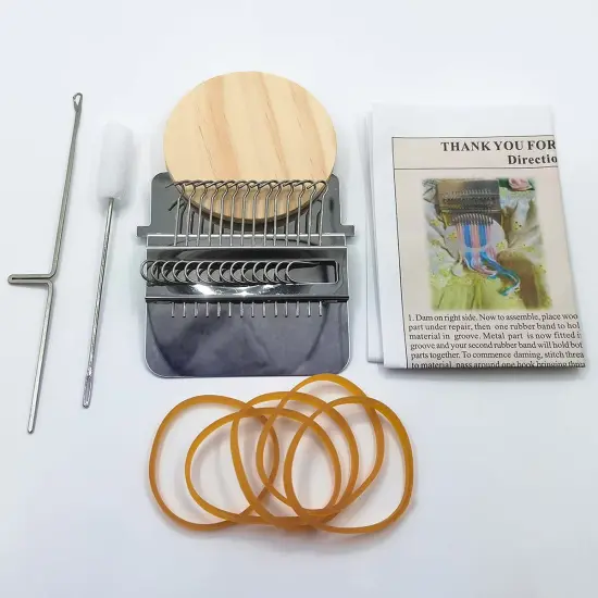 Rumexeng Small Weaving Loom, Wooden Speedweve Darning Loom Type Weave Tool, Convenient DIY Darning Machine for Mending Jeans and Clothes Quickly and Easily, Makes Beautiful Stitching (14 Hooks) {3}