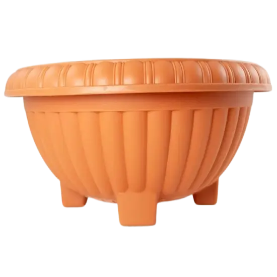Japanese Plastic Bonsai Training Pot / Home Garden Planter 13"x 13"x 5" - Orange {1}