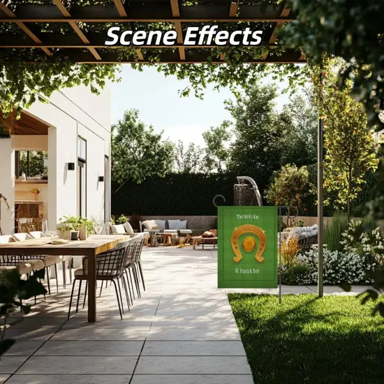 St Patricks Day Garden Flag Decorations, Green Hat Lucky Shamrock Decorations Yard Flags Irish Outdoor Decor For Farmhouse Holiday,St.Patrick'S Day Garden Flag 12x18 Inch Double Sided {4}