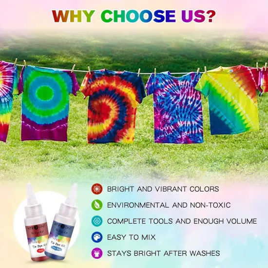 Tie Dye Kit - 26 Colors Pre-Filled Bottles Tye Dye Kit, Permanent Non-Toxic Tie Dye Kits for Adults and Kids, Tie Die Kit for Group Handmade Creative Activity(Just Add Water) {6}