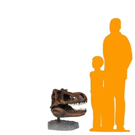 T-Rex Dinosaur Skull Head Life Size Statue {2}