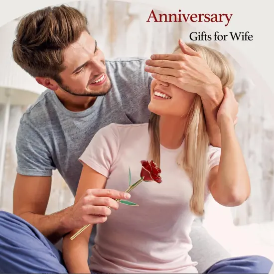 Gold Dipped Rose 24k Red Gold Plated Rose - Everlasting Long Stem Real Rose Exquisite Holder, Romantic Gift for Valentine's and Mother's Day, Gfts for Her Anniversary {5}