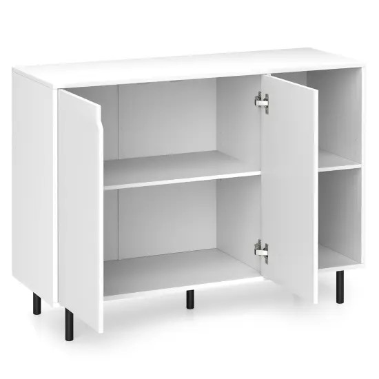 42 Inch Sideboard Buffet Cabinet Kitchen with Adjustable Shelves-White {4}