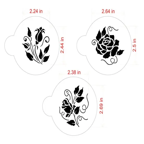 Roses are Red Cookie Stencils | C809 by Designer Stencils | Cookie Decorating Tools | Baking Stencils for Royal Icing, Airbrush, Dusting Powder | Reusable Plastic Food Grade Stencil for Cookies | Easy to Use & Clean Cookie Stencil {2}