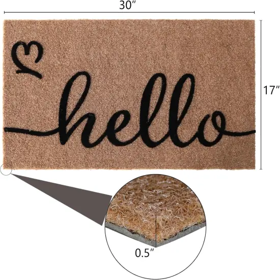 Design &lsquo;Hello' Doormats Outdoor for Home Entrance, 30&times;17 Front Door Mat for Farmhouse Entryway {3}