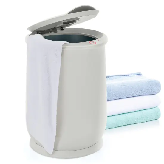 21 Liter Portable Spa Bathroom Bucket Towel Warmer with Fragrance Holder and Handle Gray {4}