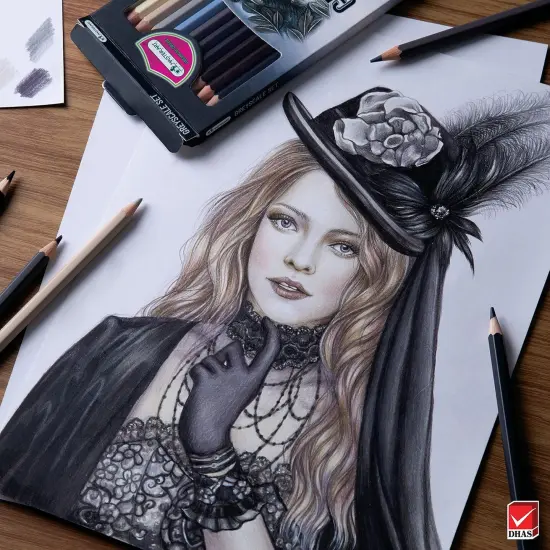 Greyscale Colored Pencils 12 Colors for Kids and Adults Coloring {5}