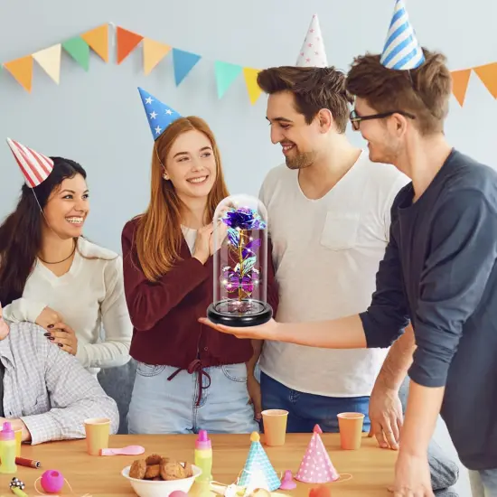 Mothers Day Flower Mom Gifts from Daughter Purple Rose Eternal Flower Light Up Rose in Glass Dome with Butterfly Birthday Gifts for Women Thanksgiving Anniversary Grandma Girlfriend Wife Gift for Her {4}