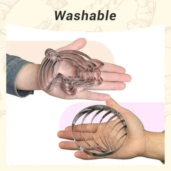 Concha Cutter Mexican bread mold with 5 sizes of pig biscuit cutting machine set, Concha Stamp double-sided mold for baking biscuits (Single sided mold+5 pigs) {3}