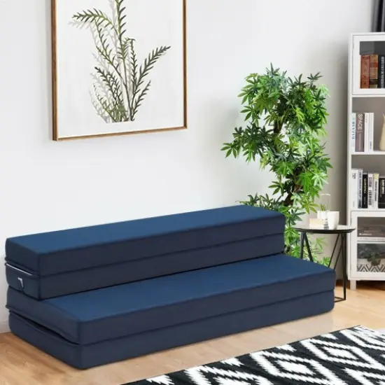 5' Quart Folding Futon Sleepover Sofa Bed Foam Mattress-Queen Size {1}