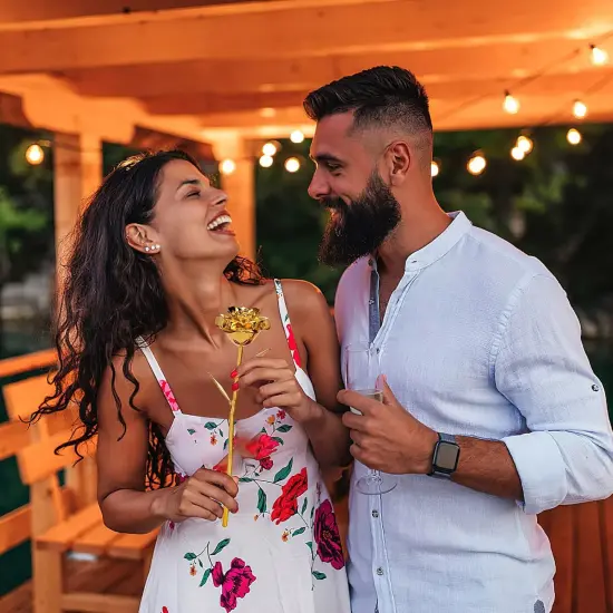 Gold Dipped Rose Real 24K Gold Rose, Genuine One of a Kind Rose Hand Dipped in 24K Golden Roses Romantic Gifts for Women in Her Birthday Anniversary Day Mothers Day {5}