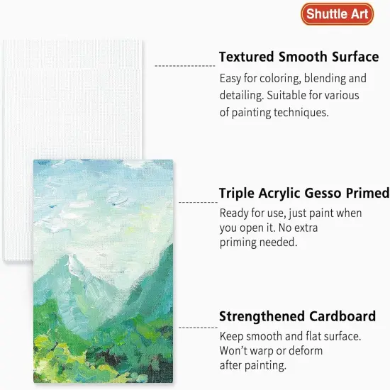 Painting Canvas Panels, 36 Pack, 5x7, 8x10in (18 of Each), 100% Cotton, Primed White Canvas Boards for Painting, Blank Canvases for Kids, Adults & Artists for Acrylic and Oil Painting {4}
