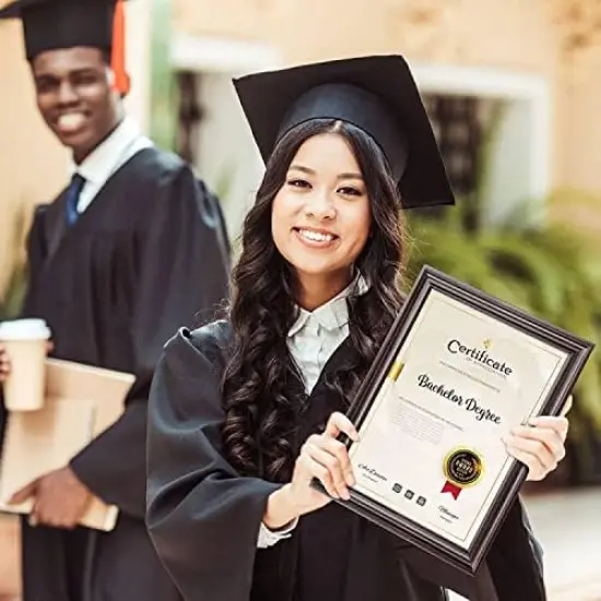 Document Diploma Picture Frames 8.5x11,Brown Wood Grain,4 Pack {3}