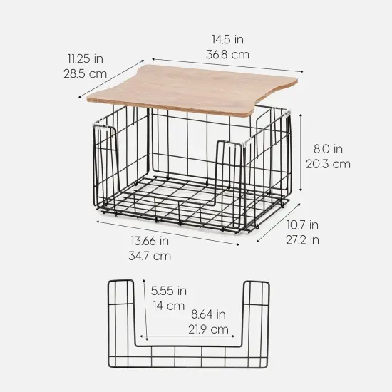 IRIS USA Wire Basket for Pantry Organizers and Storage, 2 Pack, Potato and Onion Storage {3}