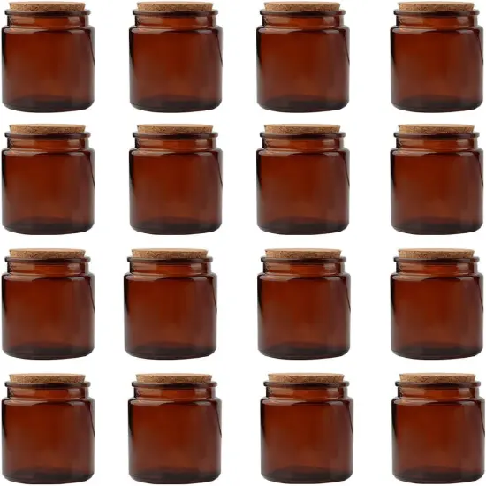 6 oz Glass Jars with Lids,Candle Making Kit,Candle Jars for Making Candles,Glass Bottles with Cork for Candle Making,Wedding,Baby Shower,Party Favors Decoration 16 Pack {1}