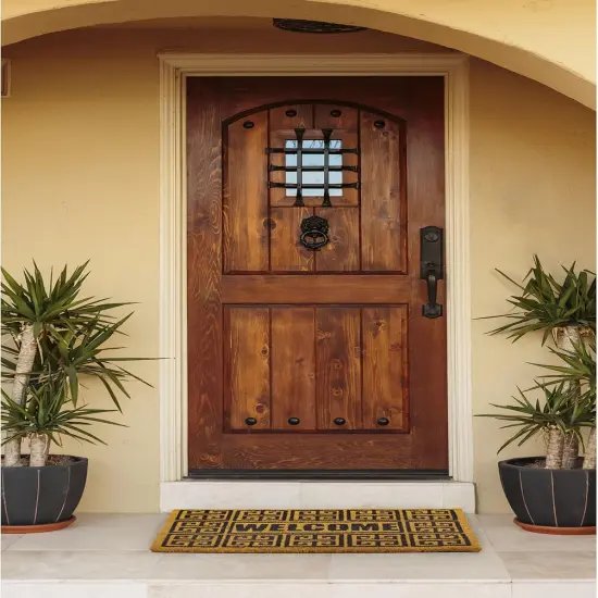 Doormat | Geo Welcome | All Weather Heavy Duty Mat | 100% Natural Coir Face | Non-Slip | Outdoor Home D&eacute;cor {2}