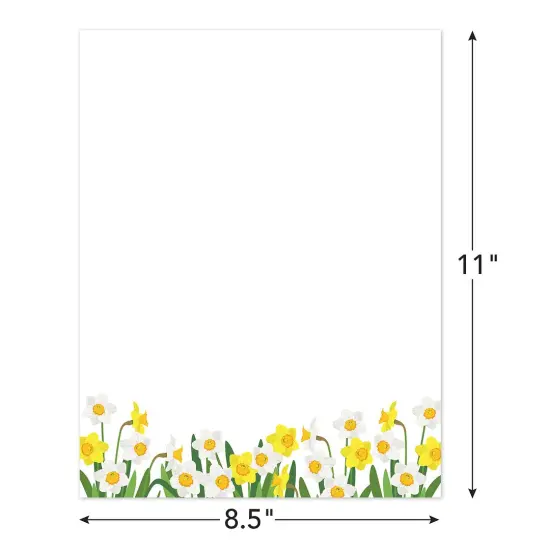 Great Papers! Daffodil Meadow Delight Letterhead, for Invitations, Announcements and Personal Messages, Printer Friendly 8.5&rdquo;x11&rdquo;, 50 Pack {2}