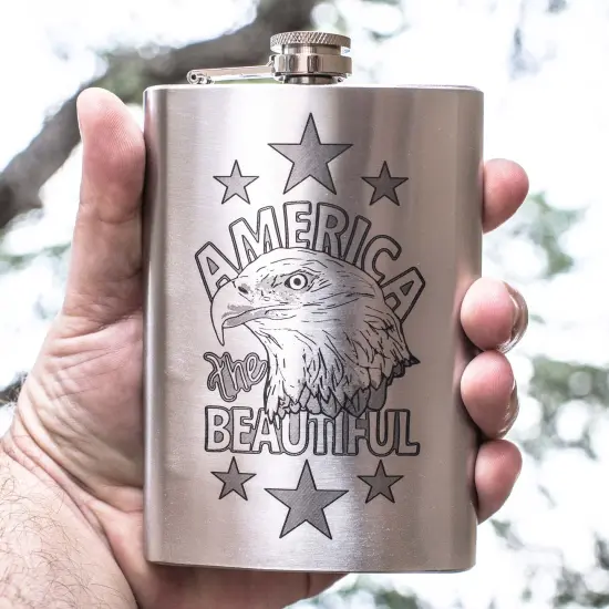 8oz America the Beautiful Stainless Steel Flask {2}