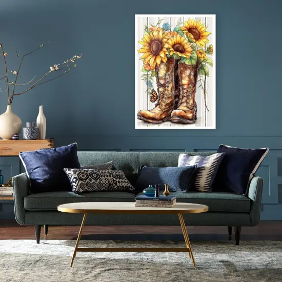 Diamond Painting for Adults Kits, 5D Sunflowers Flwoers Diamond Art Kits for Beginners, DIY Full Drill Butterfly Diamond Gem Art Kits for Home Wall Decor 12x16 Inch {4}