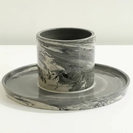 Handcrafted Carbon Cutlery Holder with Spoon Rest &ndash; Stylish & Practical Kitchen Organizer-9.8X9.8X4.3" {4}