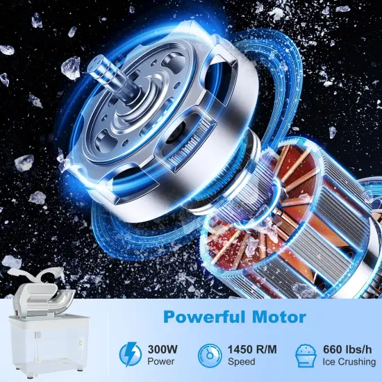 10 Gallon Storage Ice Crusher with Stainless Steel Dual Blades and Waterproof Safety Switch Gray {3}