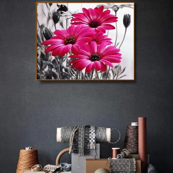 Paint by Numbers kit for Adults Beginner DIY Oil Painting by Number Kit Flowers 16x20 Inches Drawing Colorful Paintworks Without Frame {3}