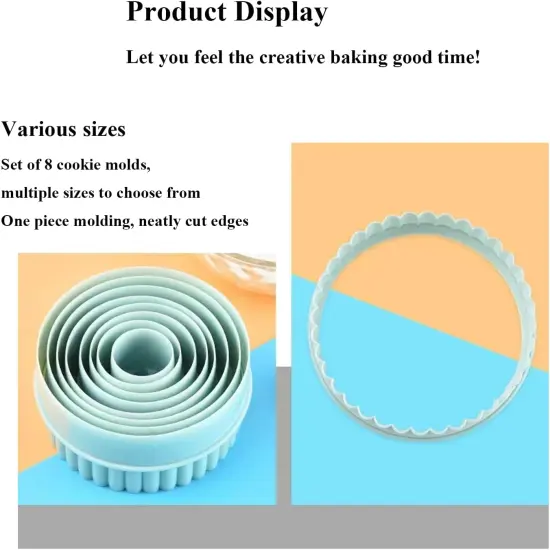 Cookie Cutters, 8 PCS Ideal Biscuit Cutter Tool, Highly Versatile Round & Circle Cutter, Perfect for Creating Unique Shaped Biscuits and Cookies {5}