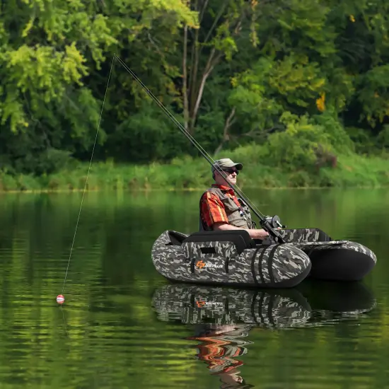 Inflatable Fishing Float with Adjustable Straps & Storage Pockets Camouflage {2}