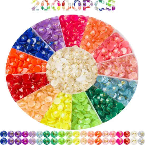 20000PCS Glitter Beads for Diamond Painting, Diamond Painting Beads, Diamond Painting Accessories, 20 Colors Round Diamond Painting Drills Flatback Rhinestones for Crafts, Bead Art or Nails Art, 2.8MM {1}