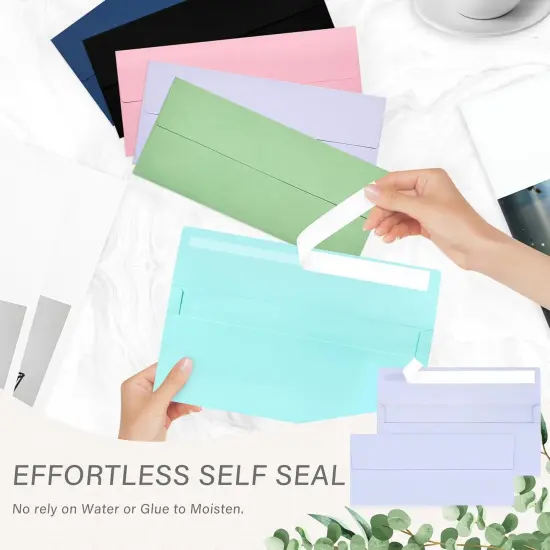 50 Pack #10 Business Envelopes, Self Seal Standard Lavender Envelopes for Secure Business & Legal Mailing, Office, Checks, Letter, Invoices, 4 1/8 x 9 1/2 Inches {4}